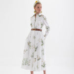 Velya – Beyaz Çiçekli Gömlek Elbise