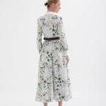 Verdure Beyaz Çiçek Desenli Gömlek Elbise