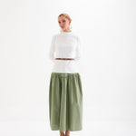 Lineva Beyaz Nervür Detaylı Bluz – Pamuk, Fermuar Kapamalı, Uzun Kollu, Minimal Kadın Gömlek Bluz