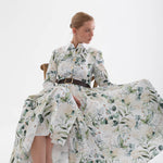 Verdure Beyaz Çiçek Desenli Gömlek Elbise