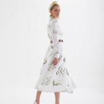 Velya – Beyaz Çiçekli Gömlek Elbise