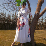 Desenli Beyaz Elbise