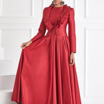 Volan Detaylı Saf İpek Elbise