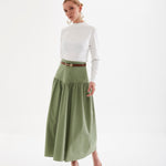 Meriva Pamuk Etek Bilek Boy, %100 Pamuk Yazlık Kadın Etek