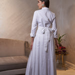 İnci Düğmeli Uzun Elbise