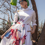 Desenli Beyaz Elbise