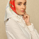 Nar Çiçeği Eşarp