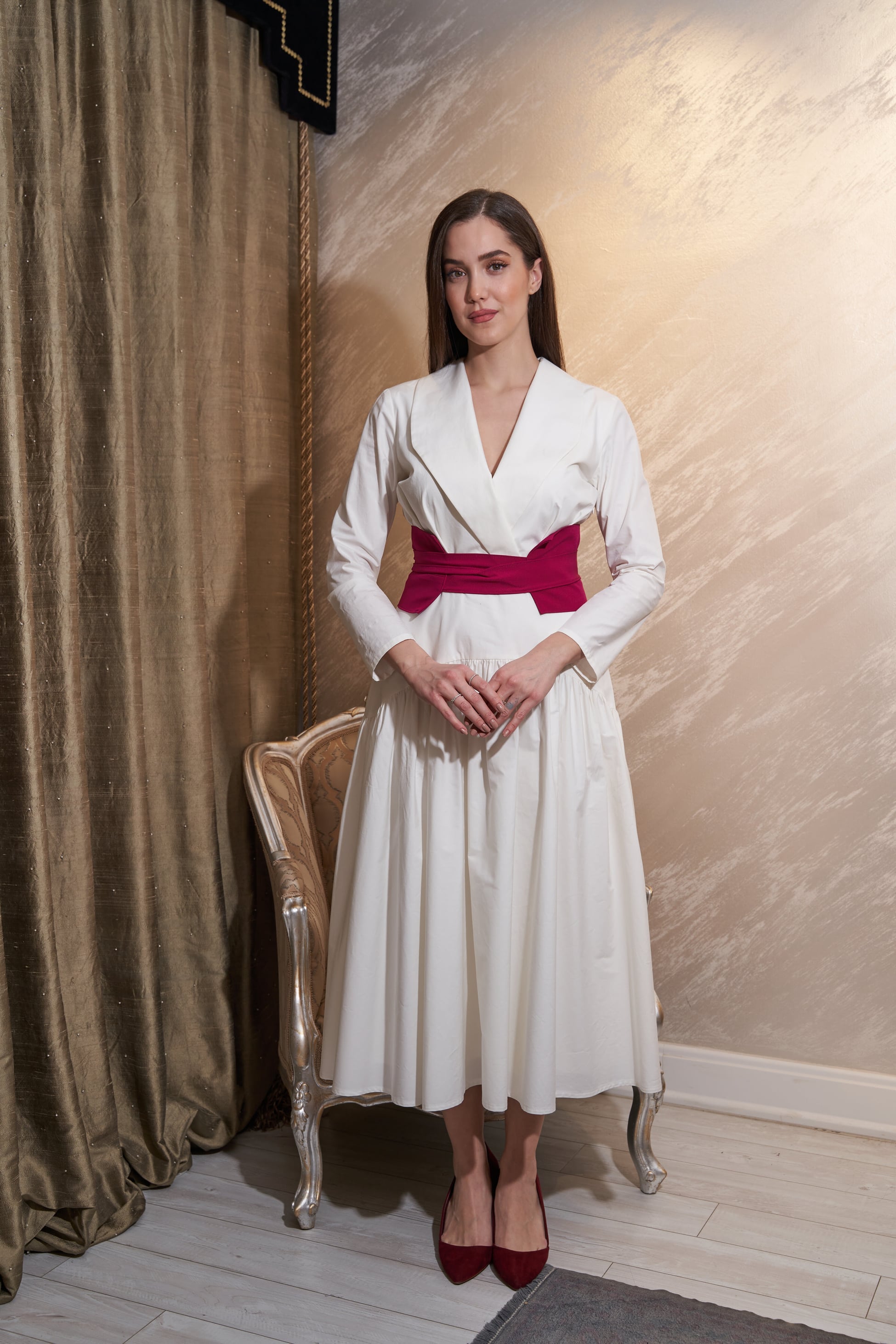 Nancy  V Yaka Midi Elbise