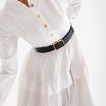 Lavelia Elbise - Beyaz Nervür Detaylı Volanlı Elbise