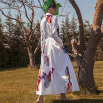 Desenli Beyaz Elbise