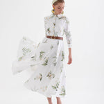 Velya – Beyaz Çiçekli Gömlek Elbise