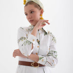 Velya – Beyaz Çiçekli Gömlek Elbise